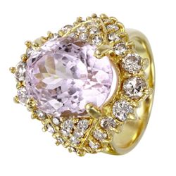 14KT White Gold Kunzite and Diamond Ring -# 1541