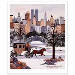 Manhattan Wonderland Limited Edition Lithograph by Jane Wooster Scott, Numbered and Hand Signed with