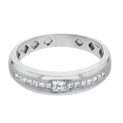18KT White Gold Mens Diamond Mens Ring  -# 9746