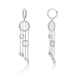 14KT White Gold Diamond Huggie Earrings -# 6565-1