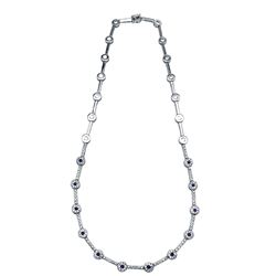 18KT White Gold Sapphire Necklace  -# 6453-1