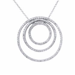 14KT White Gold Ladies Diamond Slider with Chain -# 10073