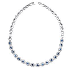 14KT White Gold Sapphire Necklace -# 6431