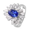 Image 1 : 14KT White Gold Sapphire & Diamond Ring -# 986