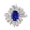 Image 3 : 14KT White Gold Sapphire & Diamond Ring -# 986