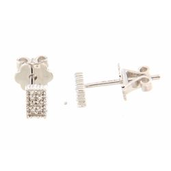 18KT White Gold Ladies Diamond Earrings -# 8606