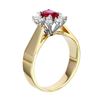 Image 2 : 14KT Yellow Gold Ruby & Diamond Ring -# 1822