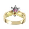 Image 3 : 14KT Yellow Gold Ruby & Diamond Ring -# 1822