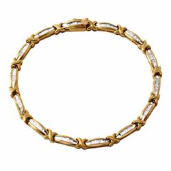 10KT Yellow Gold Diamond Tennis Bracelet -# 91