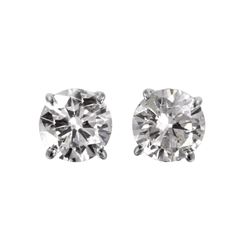 14KT White Gold Diamond Stud Earrings -# 1725