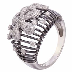 14KT White Gold Women's Diamond Ring -# 5952-1