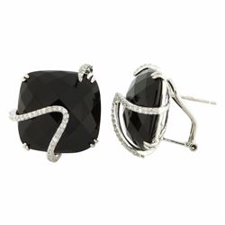 14KT White Gold Gemstone Earrings -# 5853-1