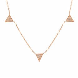 14KT Rose Gold Diamond Necklace -# 7679-1