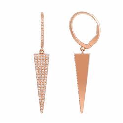 14KT Rose Gold Diamond Earrings -# 7706