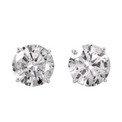 14KT White Gold Diamond Stud Earrings -# 1702