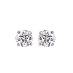 14KT White Gold Diamond Stud Earrings -# 1576