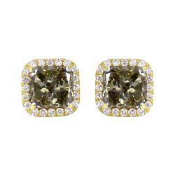 18KT Yellow Gold Diamond Stud Earrings -# 1643