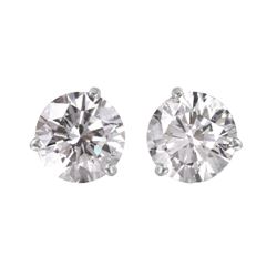 14KT White Gold Diamond Stud Earrings -# 1696