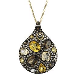 14KT Yellow Gold Gemstone Pendant With Chain -# 6280