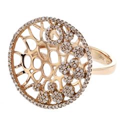 14KT Rose Gold Ladies Diamond Ring -# 8947