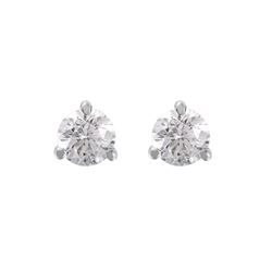 14KT White Gold Diamond Stud Earrings -# 1635