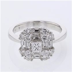 18KT White Gold Ladies Diamond Fashion Ring -# 10301