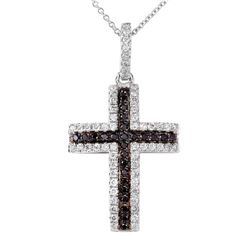 14KT White Gold Diamond Cross Necklace  -# 2122