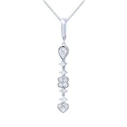 14KT White Gold Ladies Slider with Chain  -# 6798