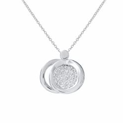 14KT White Gold Ladies Diamond Slider with Chain -# 9164