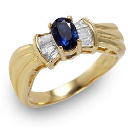14KT Yellow Gold Sapphire and Diamond Ring -# 225
