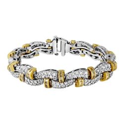14KT Two Tone Gold Diamond Bracelet -# 6460