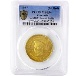 Venezuela 1957 Gold 60 Bolivares Stalin Coin -# 1818