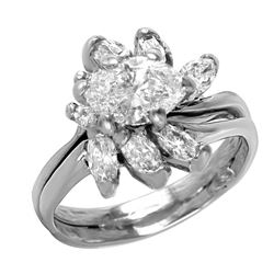 14KT White Gold Diamond Engagement Ring -# 6640