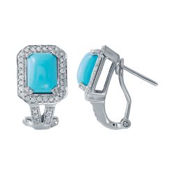 14KT White Gold Ladies Diamond and Gemstone Earrings -# 9008