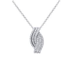18KT White Gold Ladies Slider with Chain  -# 6748-1