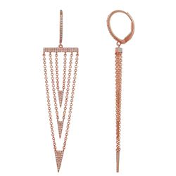 14KT Rose Gold Diamond Earrings -# 7671