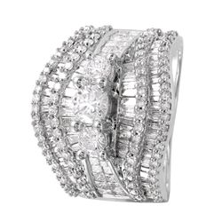 14KT White Gold Diamond Engagement Ring -# 968