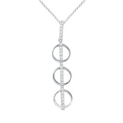 18KT White Gold Ladies Slider with Chain  -# 6776