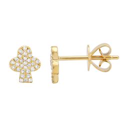 14KT Yellow Gold Diamond Earrings -# 7942
