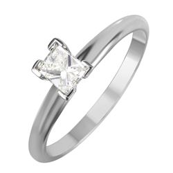 14KT White Gold Diamond Solitaire Ring -# 1853