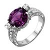 Image 1 : 18KT White Gold Amethyst & Diamond Ring -# 2091