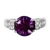 Image 3 : 18KT White Gold Amethyst & Diamond Ring -# 2091