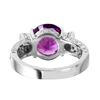 Image 4 : 18KT White Gold Amethyst & Diamond Ring -# 2091