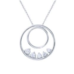 14KT White Gold Ladies Slider with Chain  -# 6788