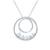 Image 1 : 14KT White Gold Ladies Slider with Chain  -# 6788