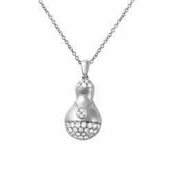 14KT White Gold Ladies Slider with Chain  -# 6705-1