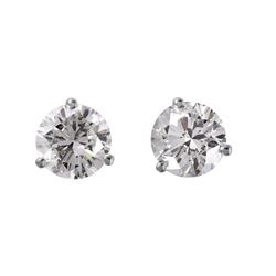 14KT White Gold Diamond Stud Earrings -# 1717