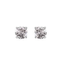 14KT White Gold Diamond Stud Earrings -# 1346