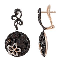 14KT Rose Gold Diamond Earrings -# 6199-1