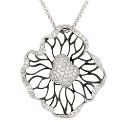 14KT White Gold Diamond Pendant With Chain -# 5877-1